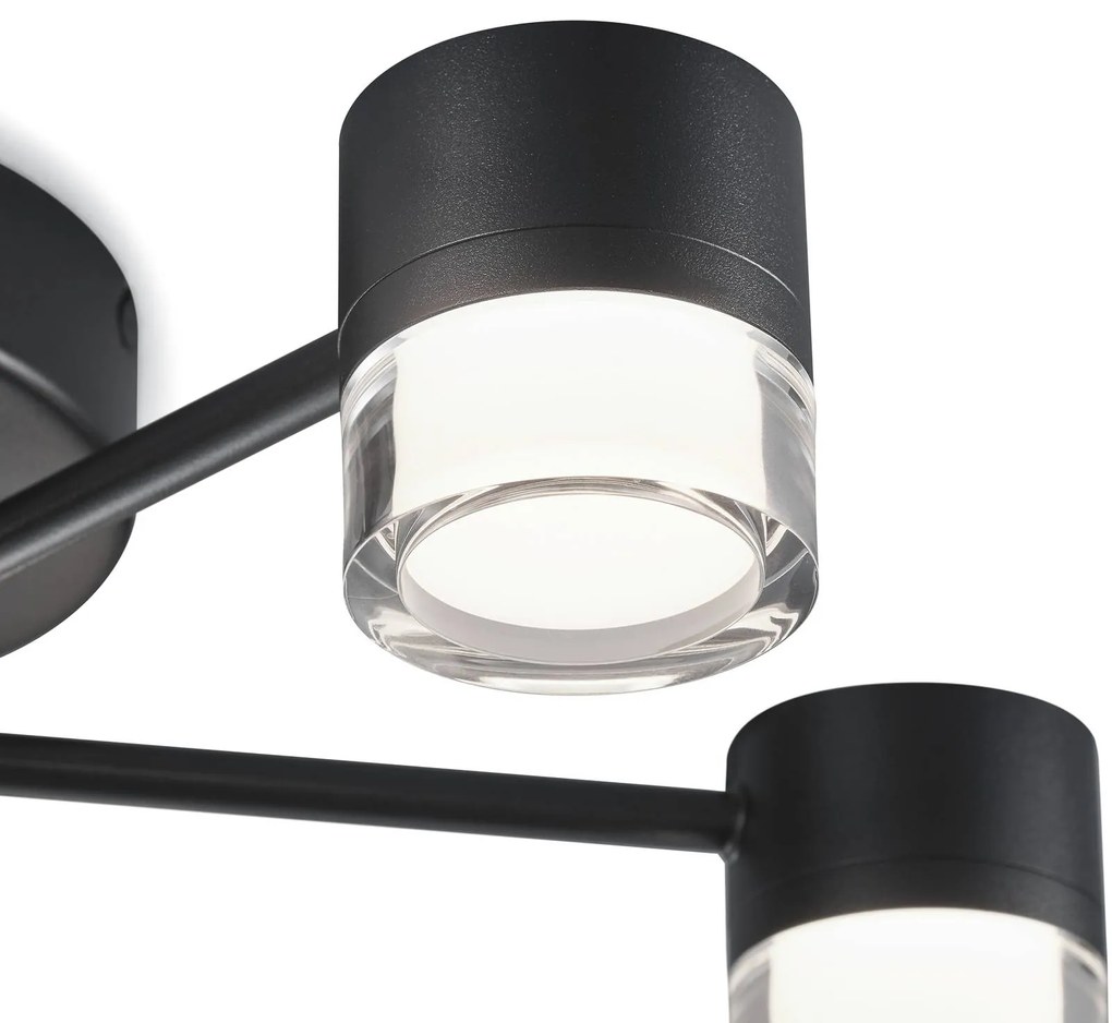 Helestra Kala stropné LED svietidlo, čierna, 7-pl.