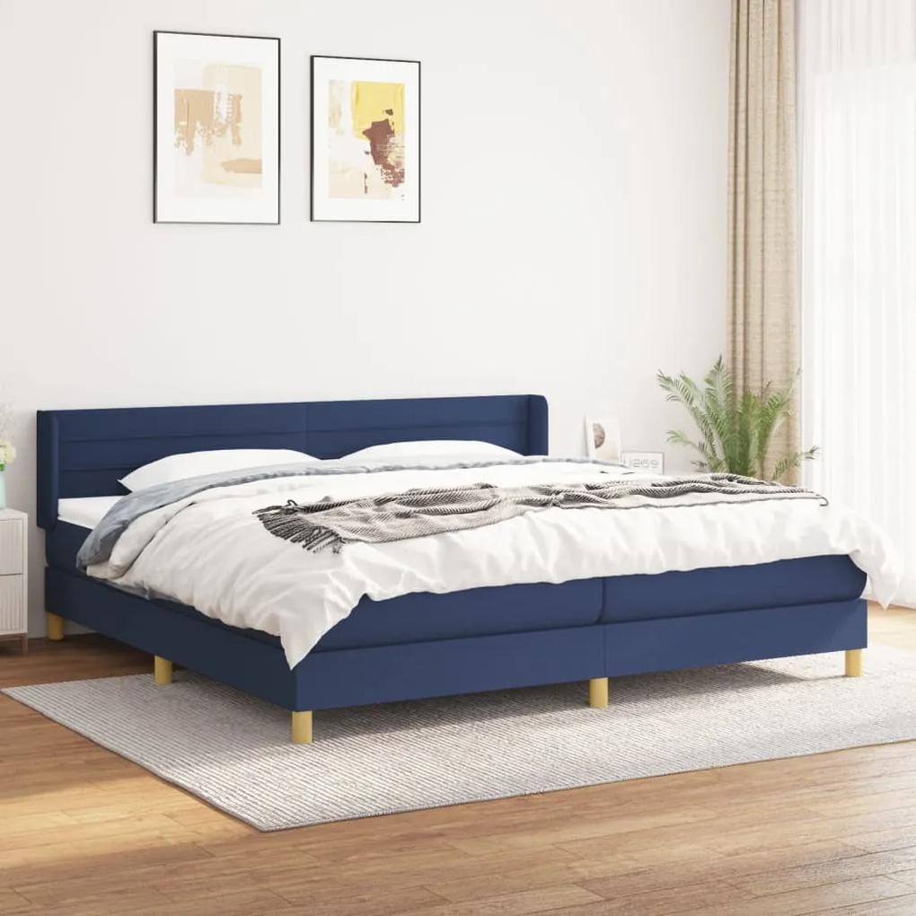 Boxspring posteľ s matracom modrá 200x200 cm látka 3130383