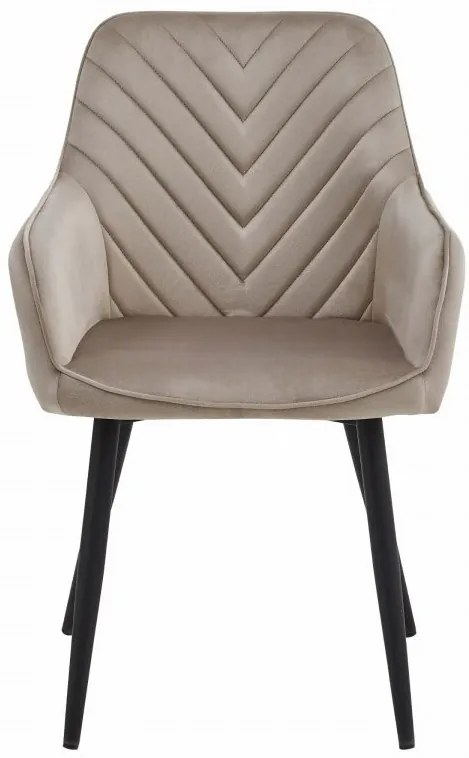 Kreslo NANA - tmavý béžový zamat / čierne nohy