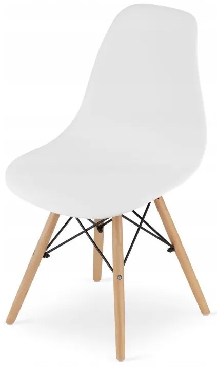 Jedálenská zostava stôl Dub sonoma 120 x 80cm biele nohy + 4 stoličky OSAKA biele / prírodné nohy
