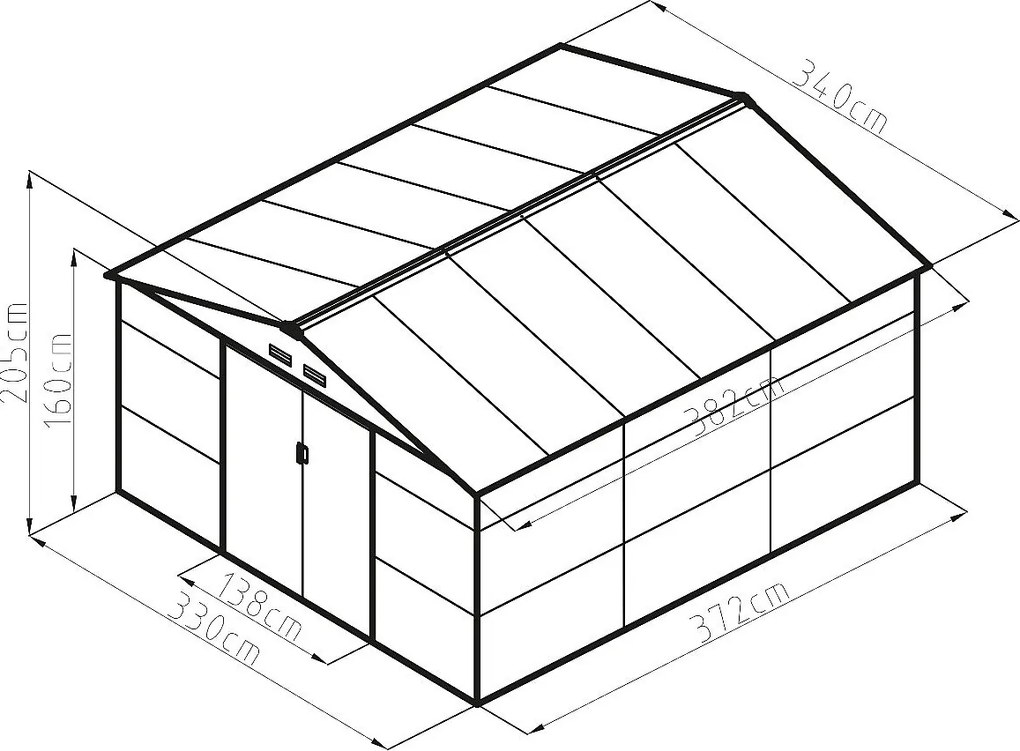 G21 Záhradný domček 340 × 382 × 205 cm (hnedá)
