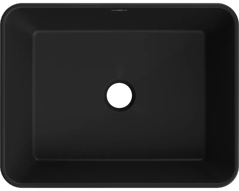 Mexen Catia, umývadlo na dosku 48x37x14 cm, čierna matná-strieborný vzor, 21314873