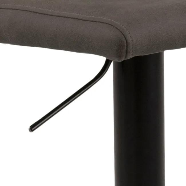 Barová stolička výškovo nastaviteľná ELINA tmavo sivá, polyester