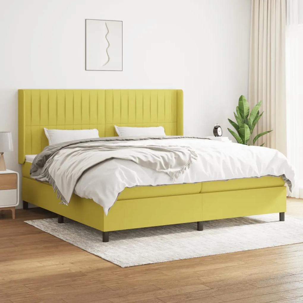 Boxspring posteľ s matracom zelená 200x200 cm látka 3131624