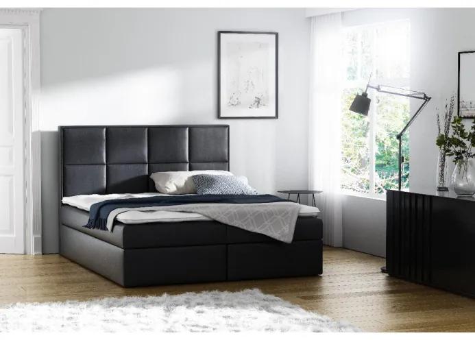 Čalúnená posteľ s úložným priestorom Sivio čierna eko koža 120 + TOPPER ZDARMA