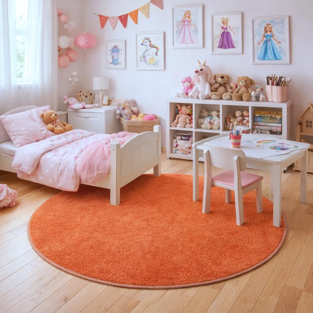 AladinWorld Expres, Kusový koberec Eton terra kruh, 400x400 (priemer) kruh, oranžová, obývacia izba