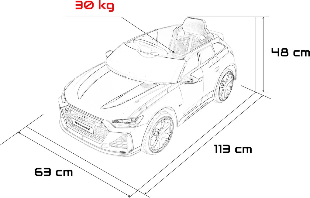 Ramiz Audi RS6 Avant GT elektrické autíčko pre deti biele