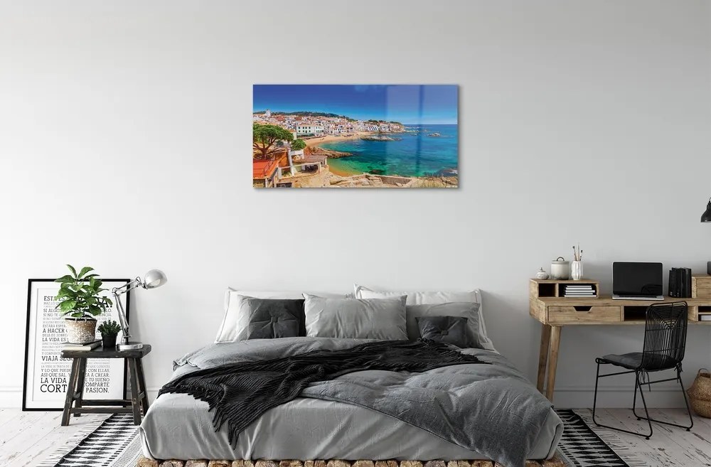 Sklenený obraz Španielsko coast beach city 125x50 cm