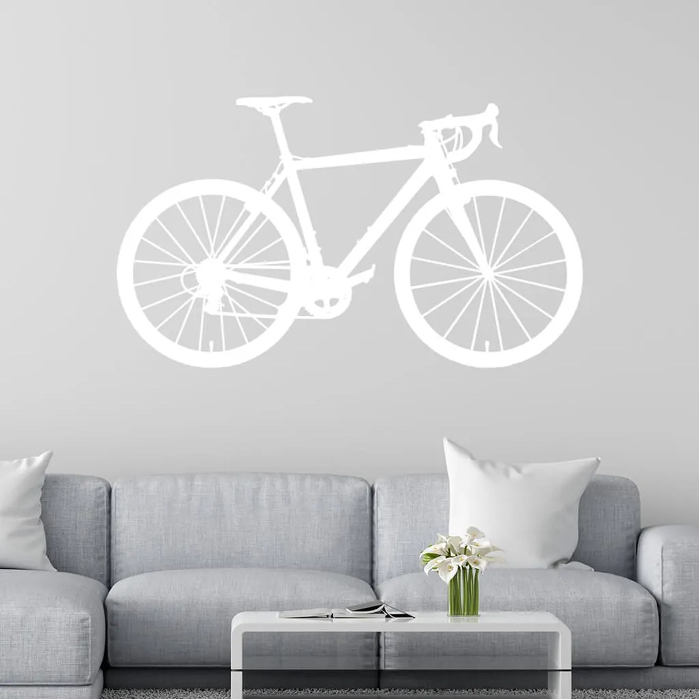 Veselá Stena Samolepka Bicykel Farba: šedá, Veľkosť: 80 x 46 cm