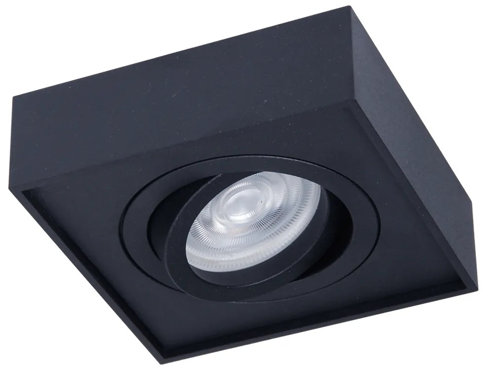 Podhľadové svietidlo Nusa Square, 1x čierne kovové tienidlo, (možnosť polohovania), b