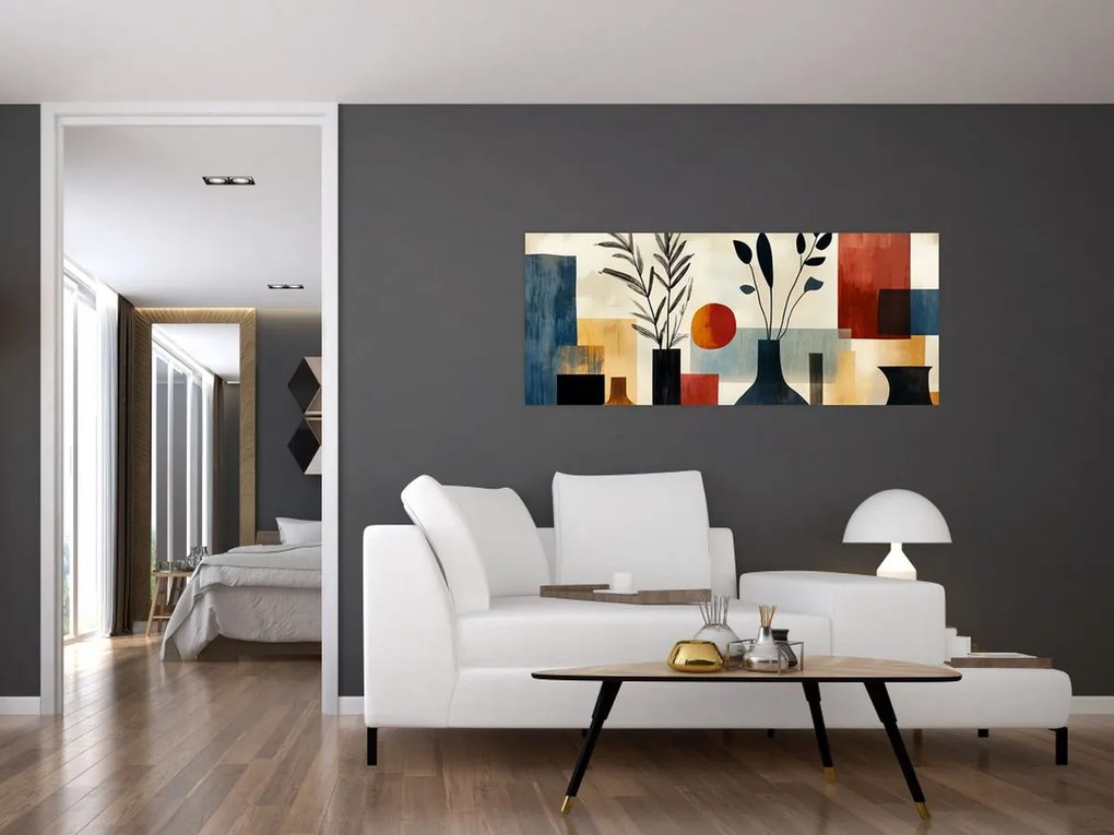 Obraz - Kubistické vázy (120x50 cm)