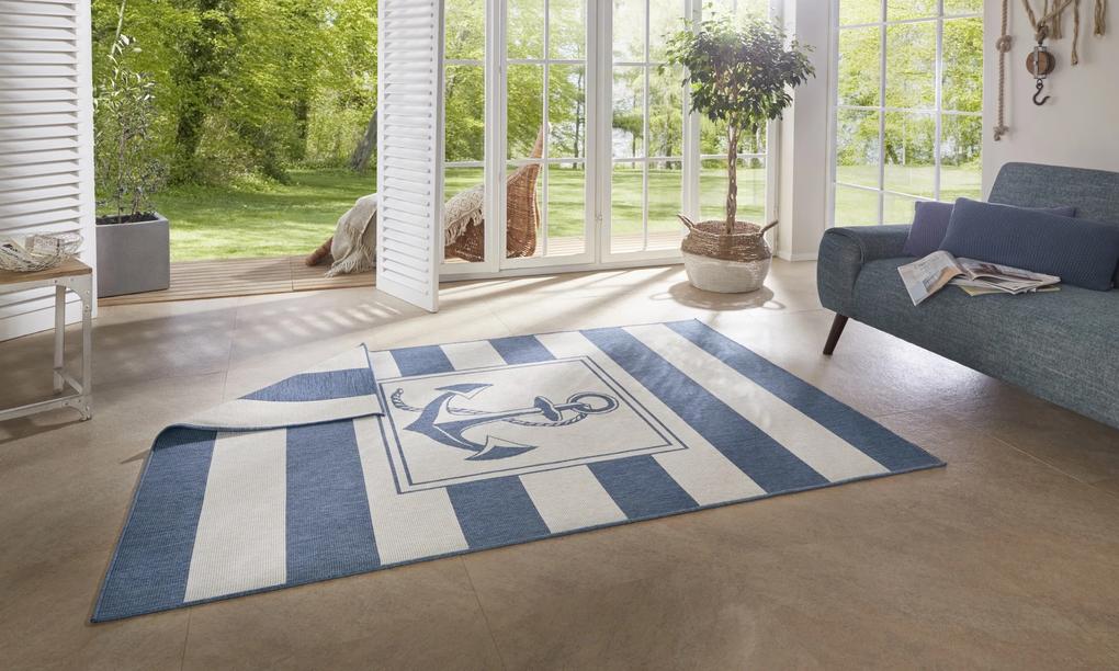 NORTHRUGS - Hanse Home koberce Kusový koberec Twin Supreme 104143 Blue / Cream – na von aj na doma - 200x290 cm