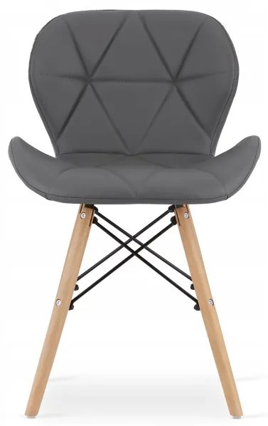 Jedálenský stôl TODI biely 80 cm so štyrmi stoličkami LAGO sivé, ekokoža