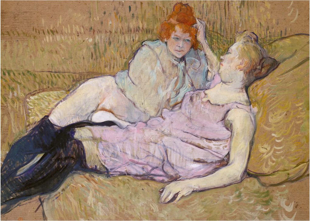Sklenený obraz - Henri de Toulouse-Lautrec, The Sofa, reprodukcia (70x50 cm)