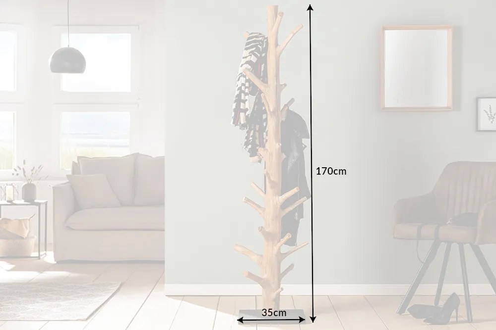 Stojan na kabáty Strom 170cm prírodný