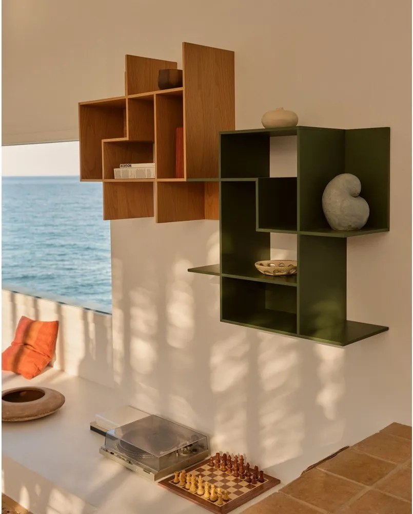 Zelený modulárny policový systém 80x80x25 cm Ina – Kave Home