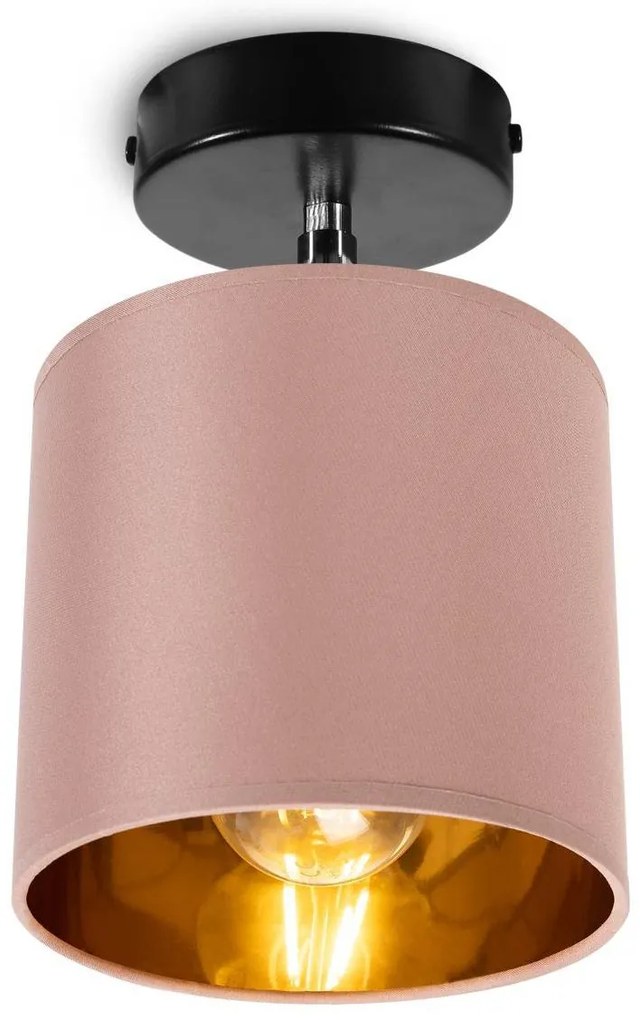 Bodové svietidlo Gama, 1x lososové textilné tienidlo, (možnosť polohovania)