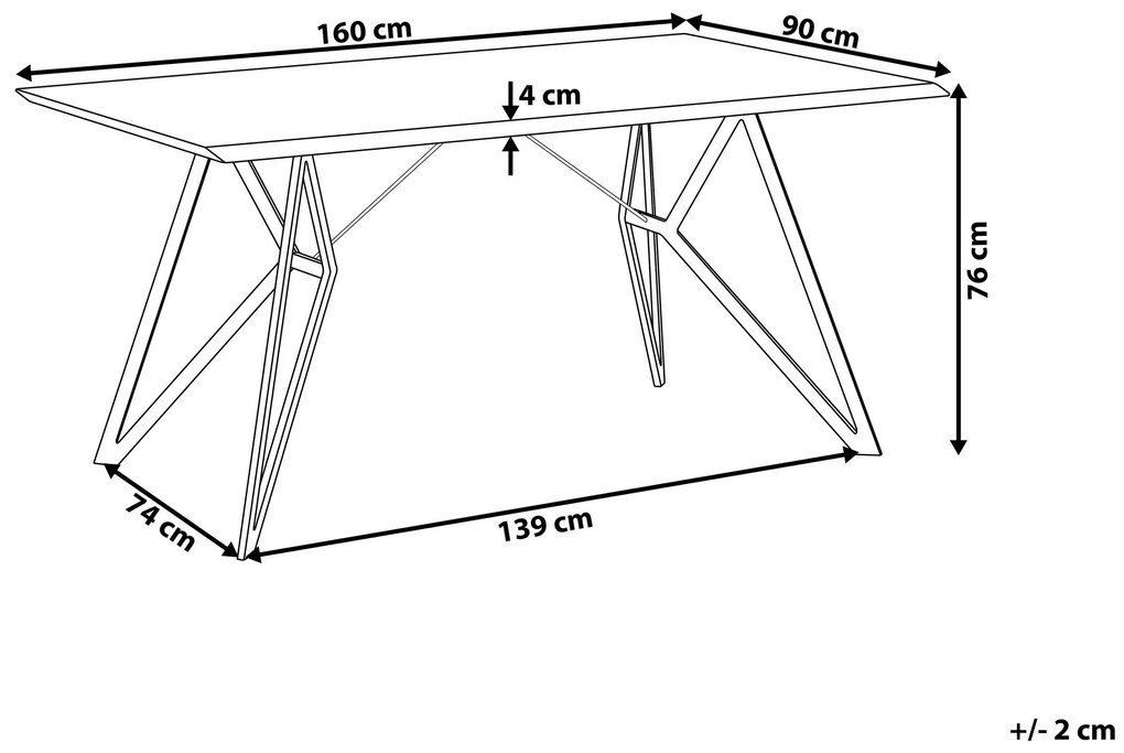 Jedálenský stôl s betónovým efektom 160 x 90 cm sivá/čierna BUSCOT Beliani