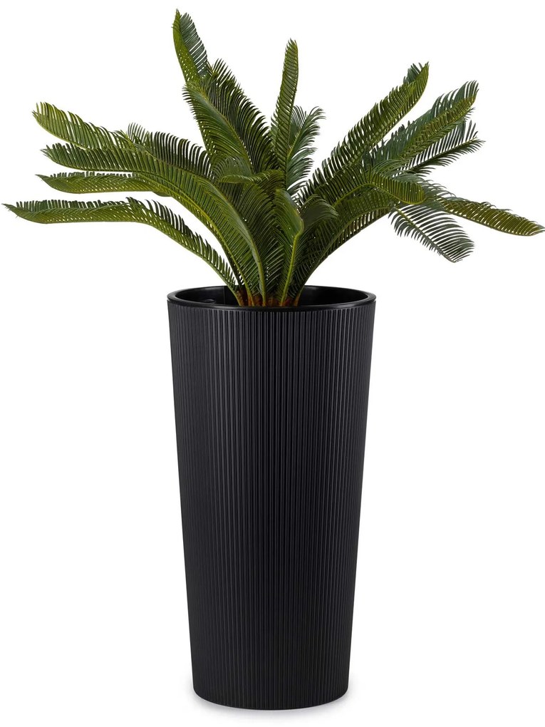 PLASTOVÝ KVETINÁČ URBANIKA ECO SADA 2KS 57X30 CM+46,6X25,5 CM ČIERNA