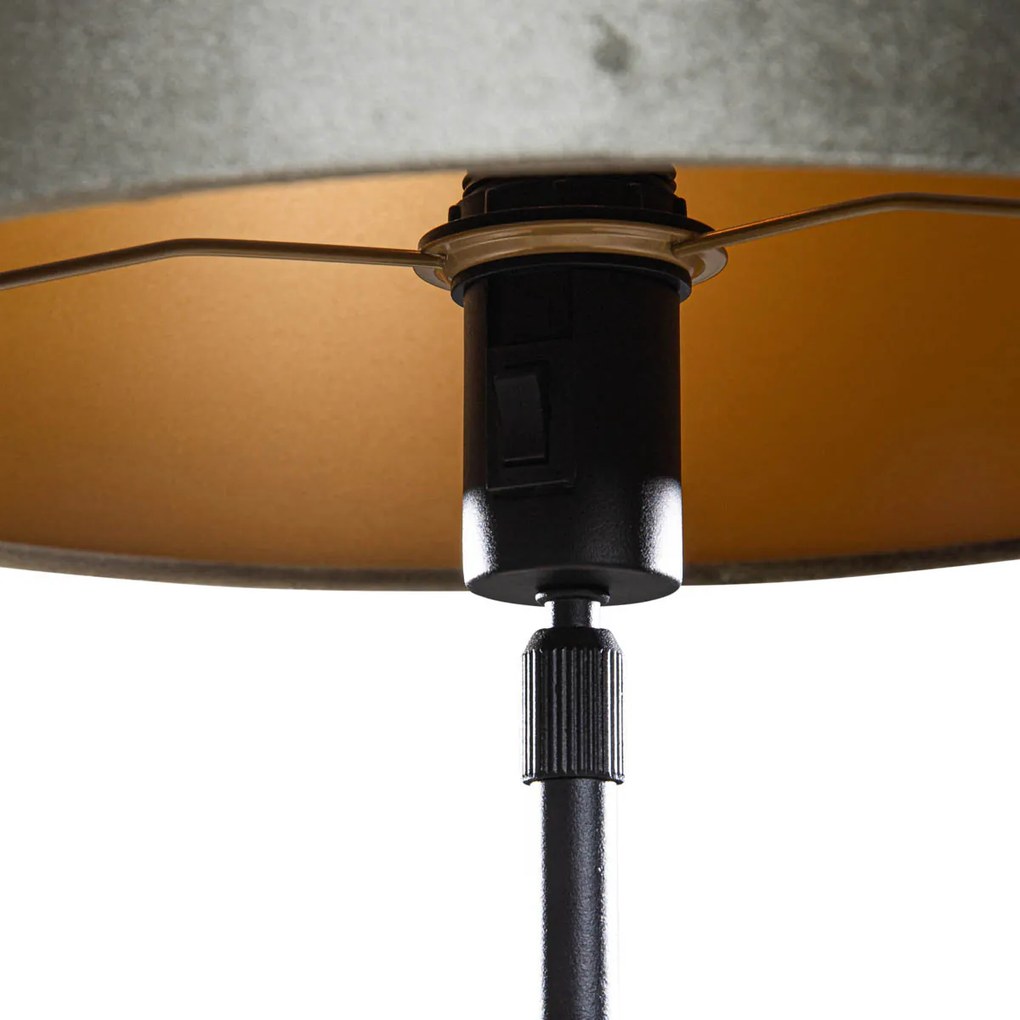 Stolová lampa čierna so zeleným zamatovým tienidlom 35 cm - Parte