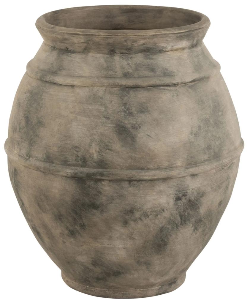 Šedo-hnedá antik keramická dekoračná váza Vintage - Ø 56*67cm