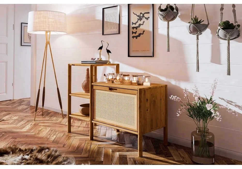 Knižnica z dubového dreva v prírodnej farbe 115x86 cm Pola - The Beds