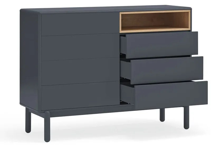 Tmavosivá nízka komoda 120x90 cm Corvo - Teulat
