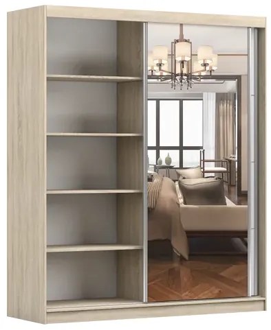Šatníková skriňa MULTI35 183 cm čierna/biela