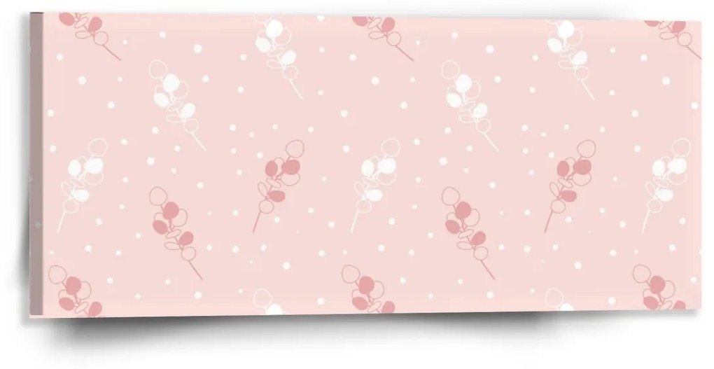 Sablio Obraz Biele a ružové kvety - 110x50 cm