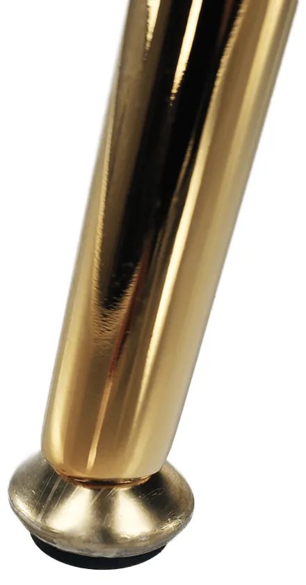 Lavica v štýle Art-deco, sivomodrá Velvet látka/gold chróm-zlatý, NOBLIN