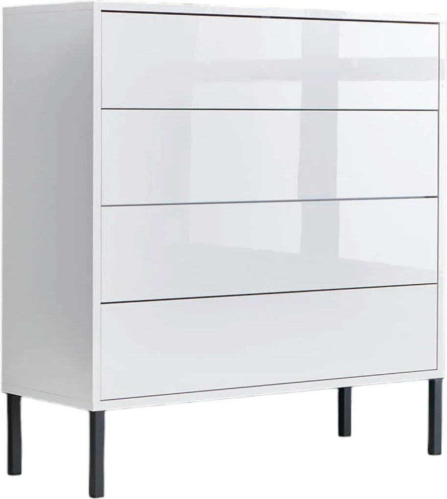 XXXLutz KOMODA, biela, biela s vysokým leskom, 79/86/33 cm MID.YOU - Komody - 001067000401