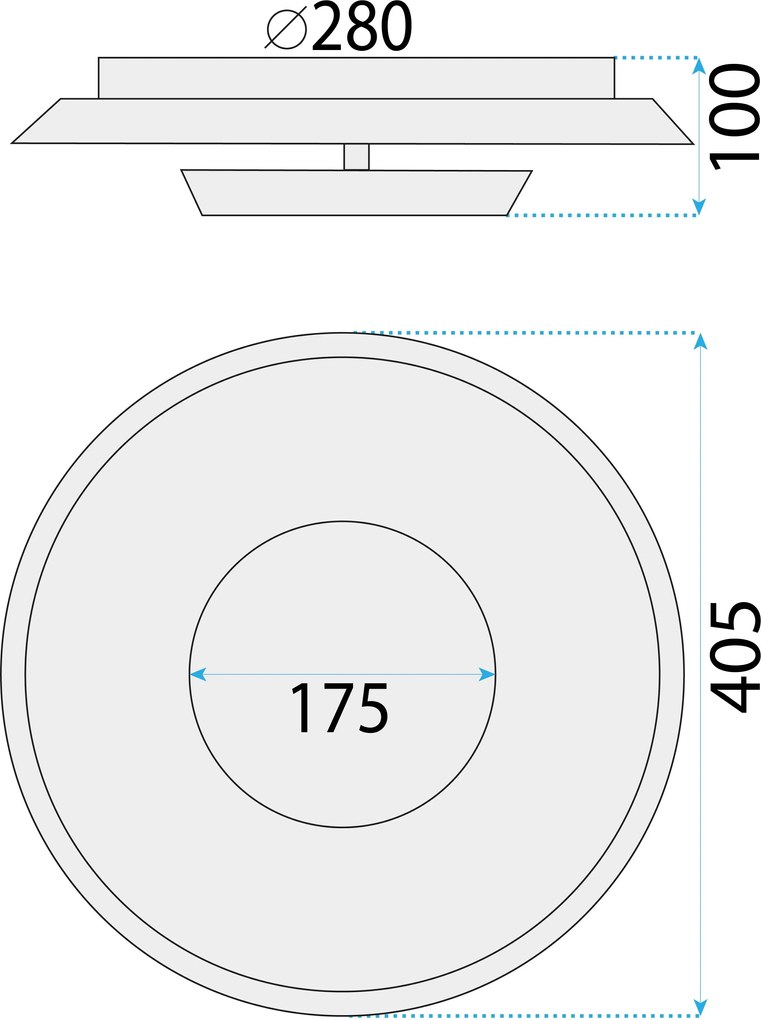 Toolight Toolight, LED stropné svietidlo 40cm, 14W, APP1459, biela, OSW-04189