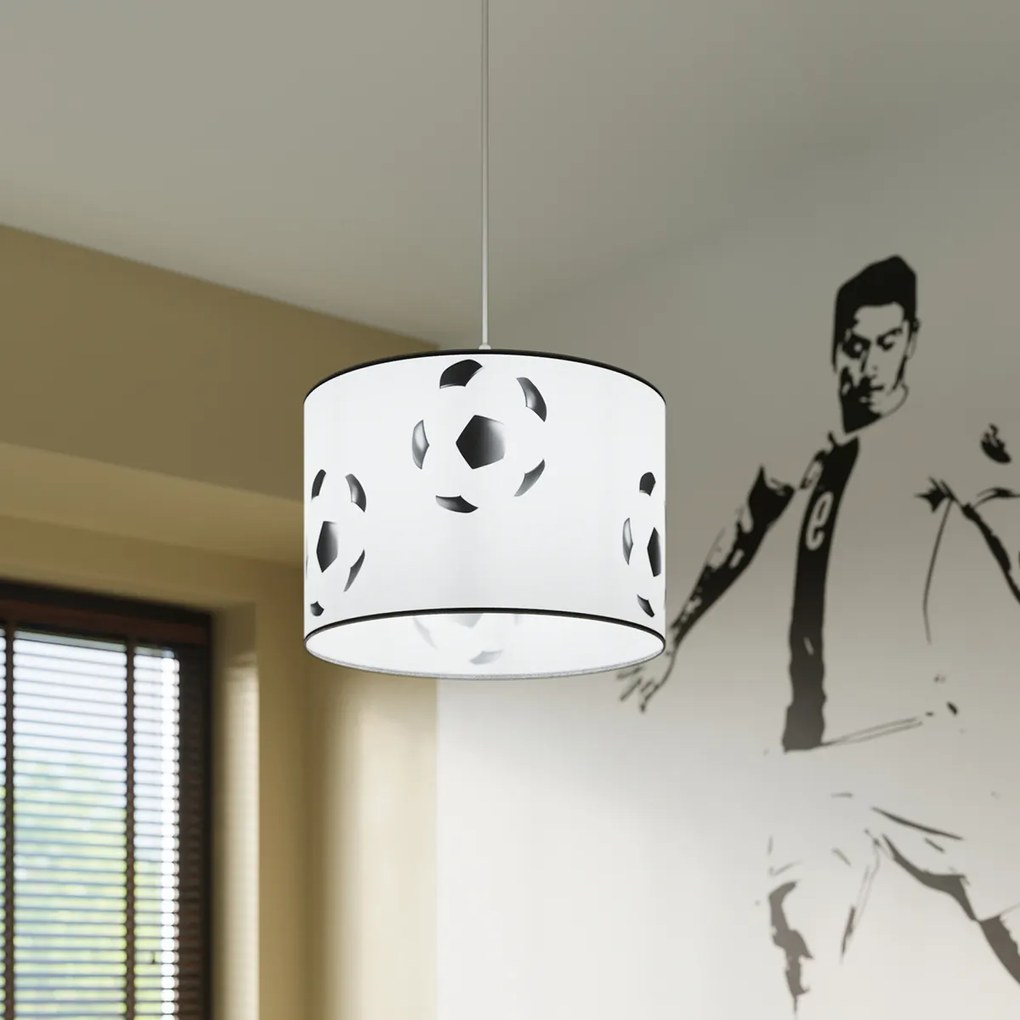 Detské závesné svietidlo Ball A, 1x plastové tienidlo so vzorom, (fi 30cm)