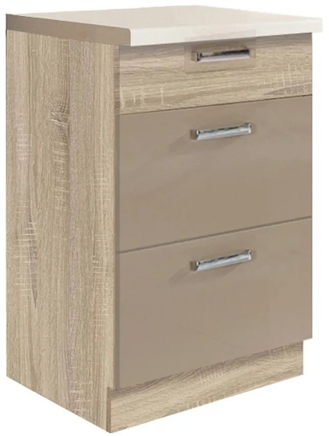 Kuchynská skrinka Premio 9D sonoma/cappuccino lesk