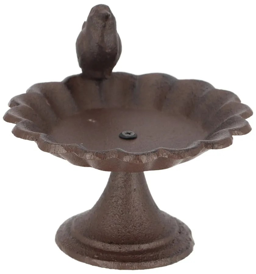 Mini liatinové kŕmidlo s vtáčikom na nízkej podnožke Esschert Design Birdy