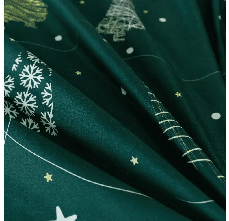 Obliečky z mikrovlákna CHRISTMAS DRIFT zelené Rozmer obliečky: 70 x 90 cm | 140 x 220 cm