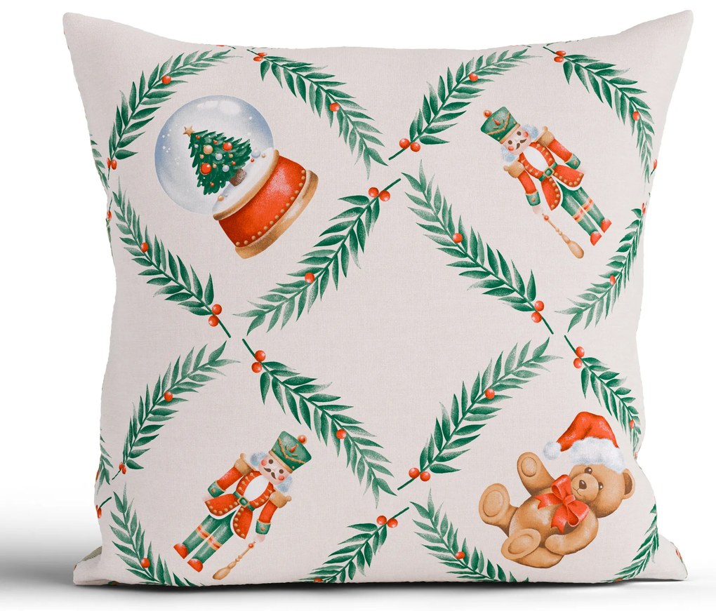 Vianočná bavlnená obliečka na vankúšik Renforcé 40 × 40 cm – Vianočný príbeh