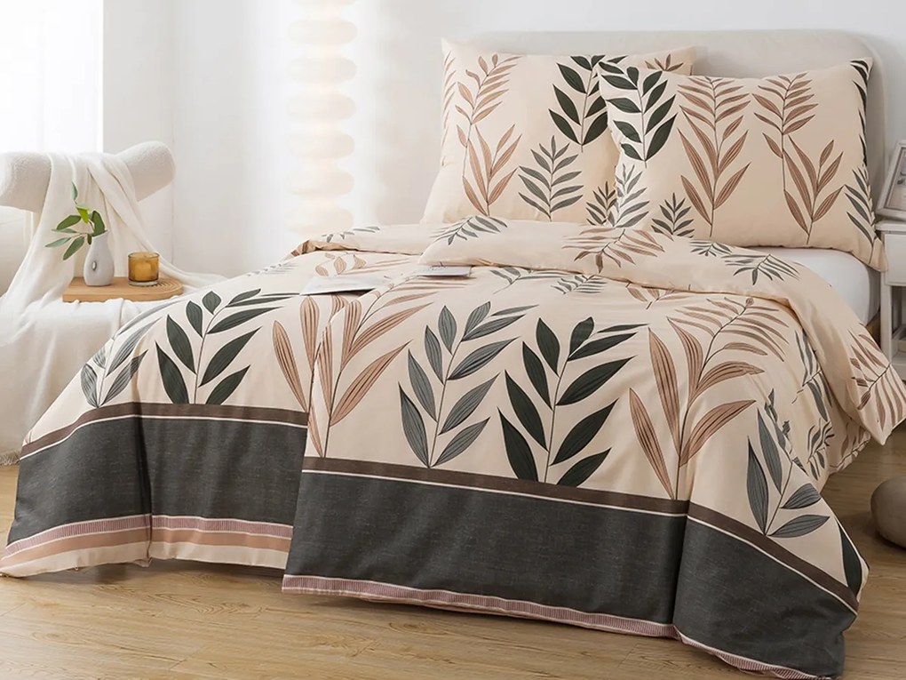 XPOSE® Bavlnené obliečky ALENKA na dve postele - hnedé