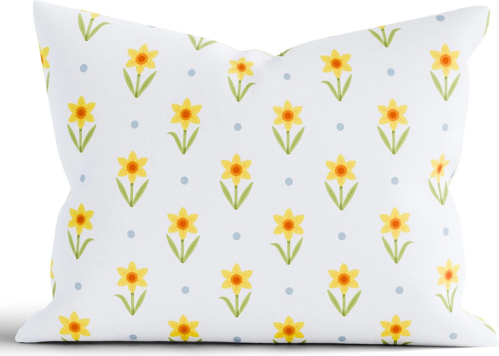 Bavlnená obliečka na vankúš Renforcé 50 × 70 cm - Narcis bieložlté