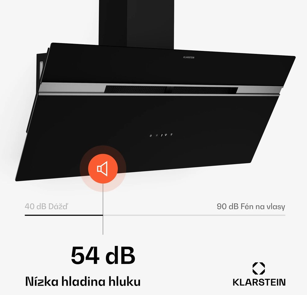 Klarstein Alina digestor, 90 cm, Smart, 615 m³/h, Tichý, EEK A