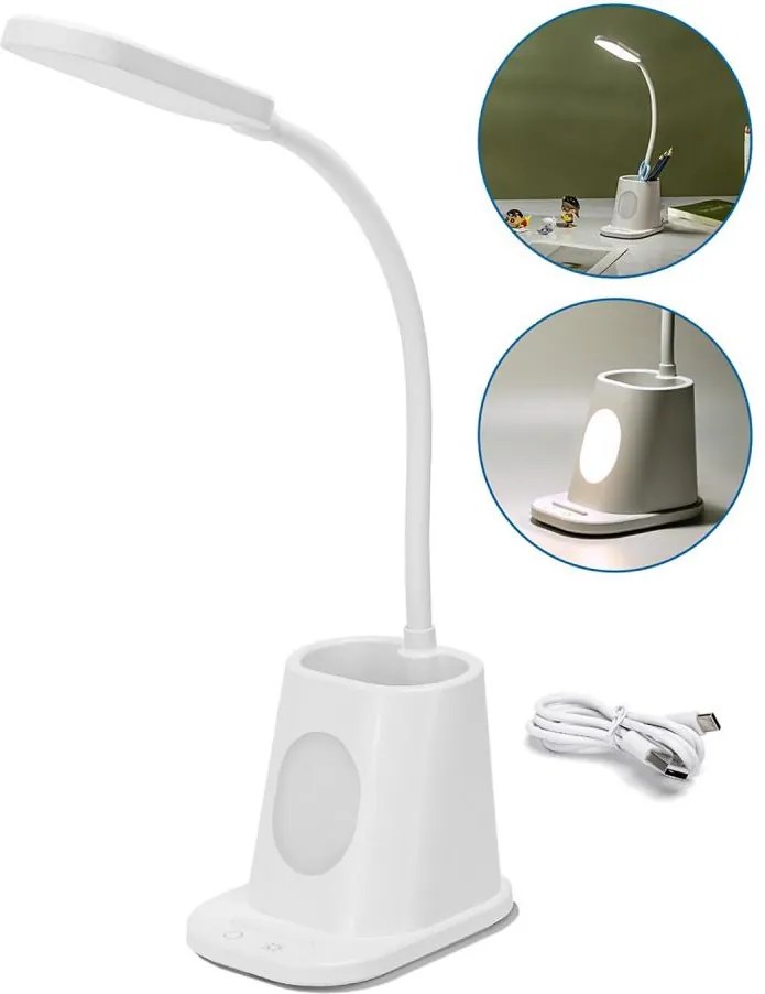 Aigostar - LED Stmievateľná nabíjacia stolná lampa LED/2,8W/5V 1800mAh 3000/5000K biela