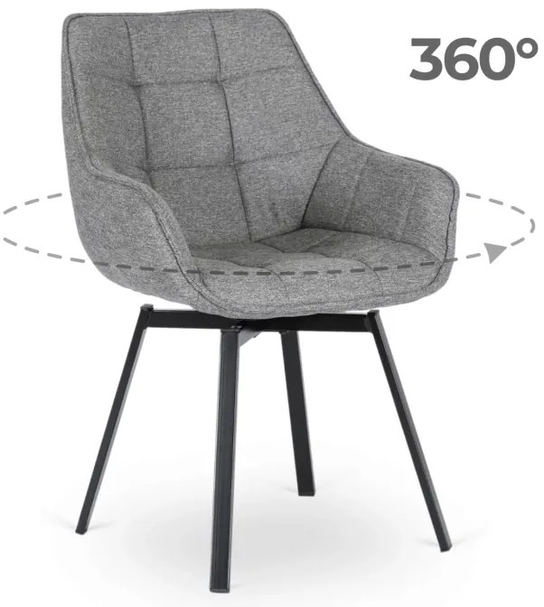 PROXIMA.store - Čalúnená stolička LUNA FARBA: sivá