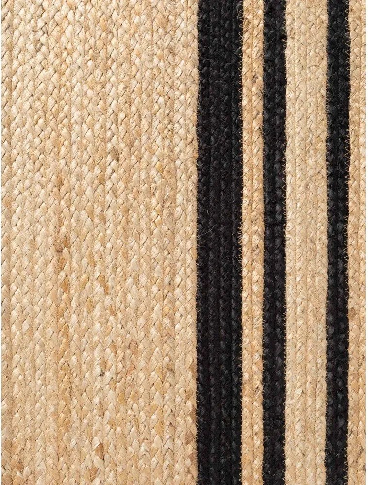 Čierny/v prírodnej farbe obojstranný/ručne tkaný jutový koberec 120x170 cm Jutta – Hanse Home