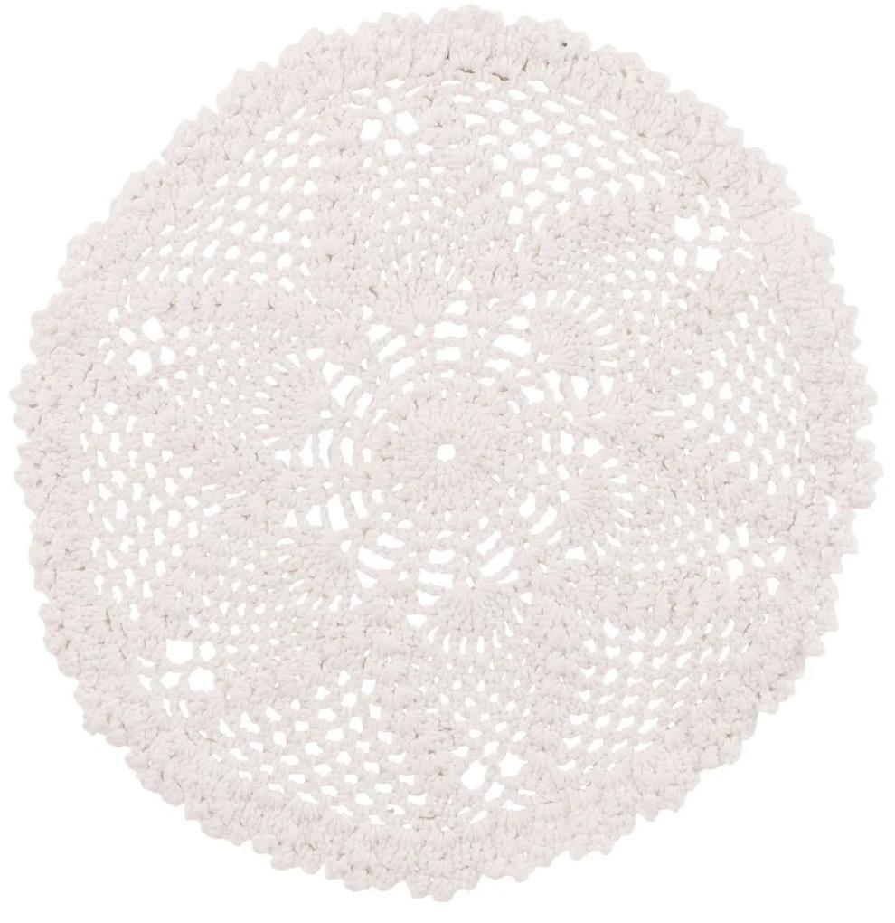 Biele bavlnené okrúhle prestieranie čipka Lace white - Ø 32*0,5cm