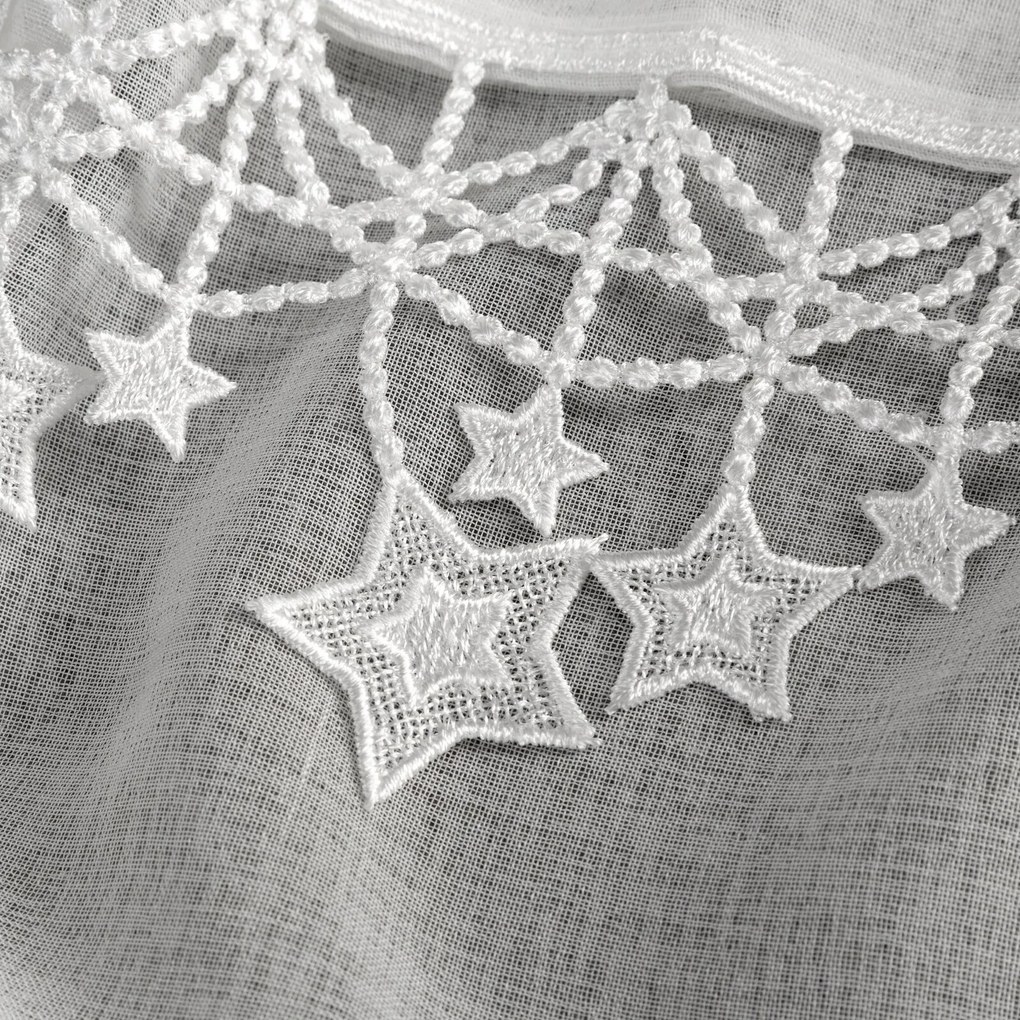 VIANOČNÁ ZÁCLONA NA KRÚŽKOCH XMAS 140X250 HVIEZDY