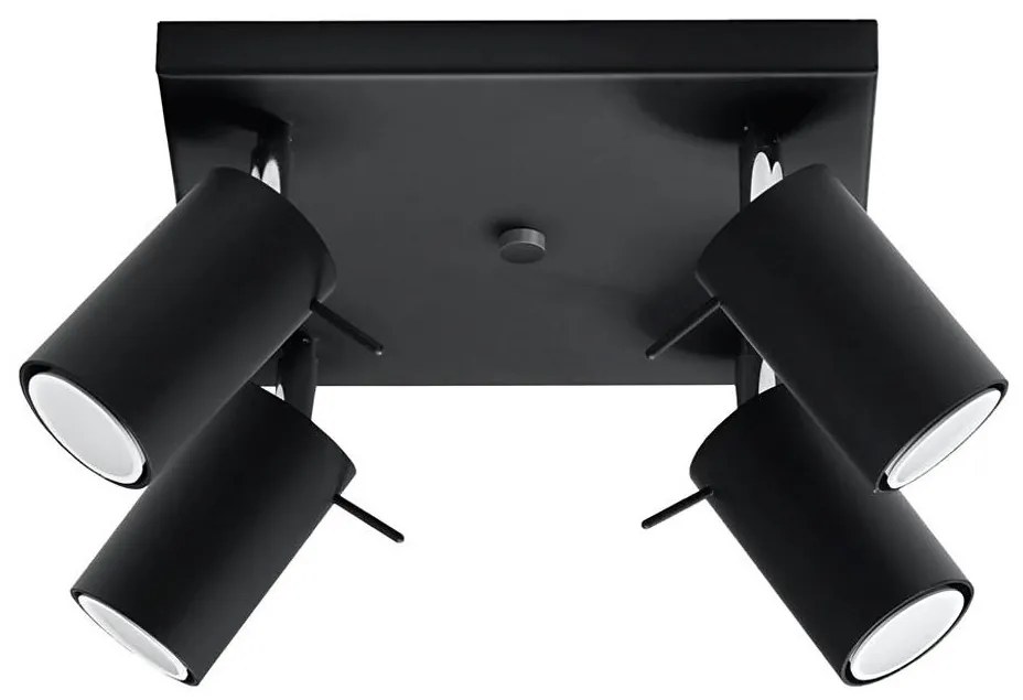 Sollux SL.0094 - Bodové svietidlo RING 4 4xGU10/10W/230V čierna