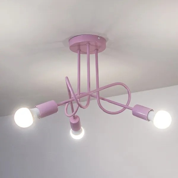 Prisadený luster OXFORD 3xE27/15W/230V ružová