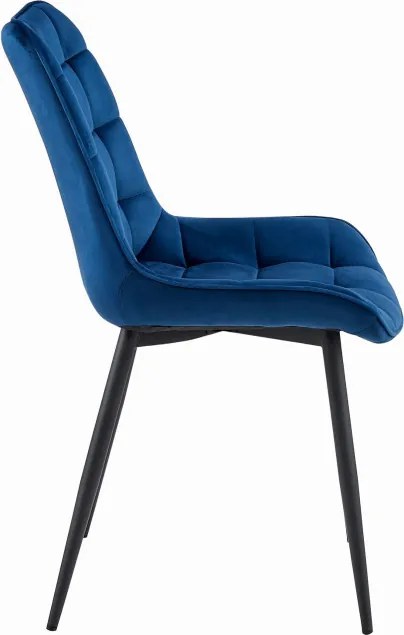 Set štyroch jedálenských stoličiek BERA zamatové granátové / čierne nohy (4 ks)