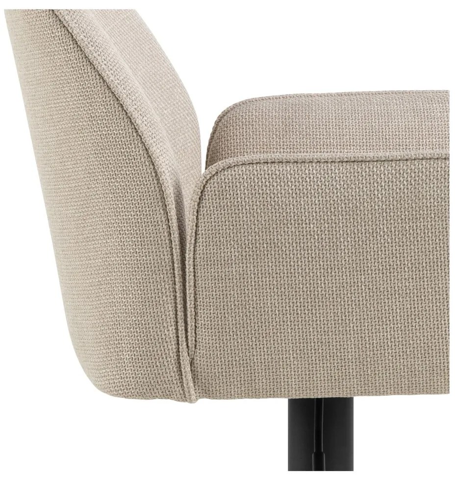 Béžová barová stolička s nastaviteľnou výškou/s podrúčkami (výška sedadla 85 cm) Glenda – Actona