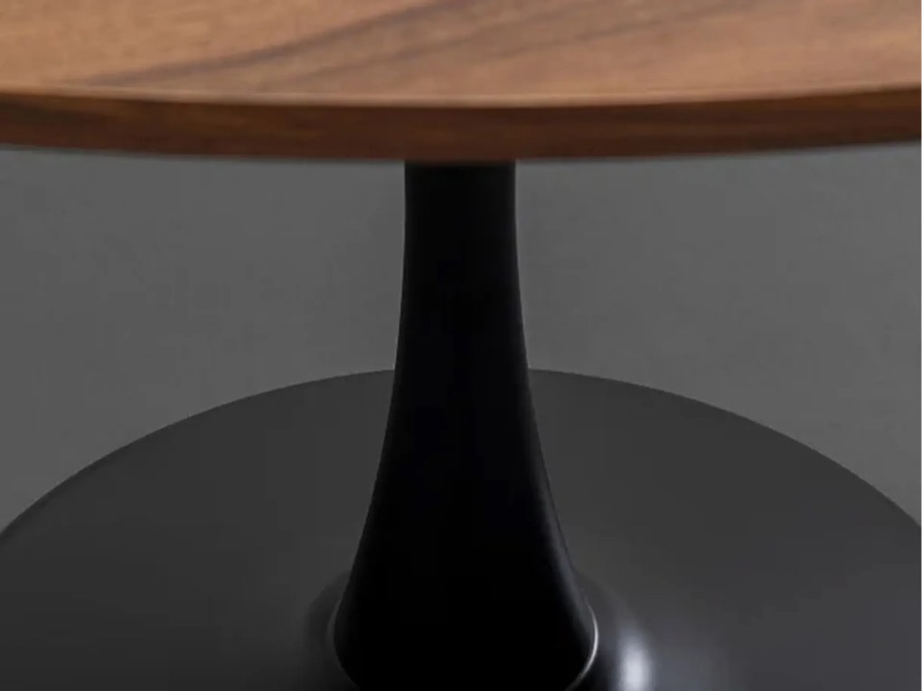 Wire Shickeria konferenčný stolík Ø80 cm čierny / orech